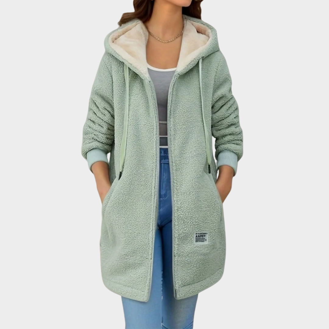 Warm Women's Fleece Hoodie Coat