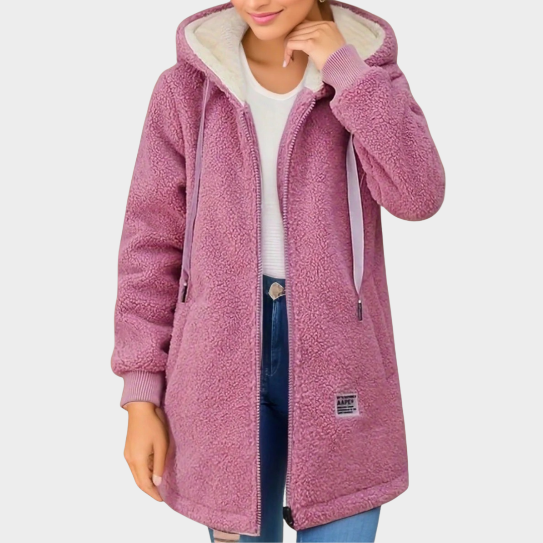 Warm Women's Fleece Hoodie Coat
