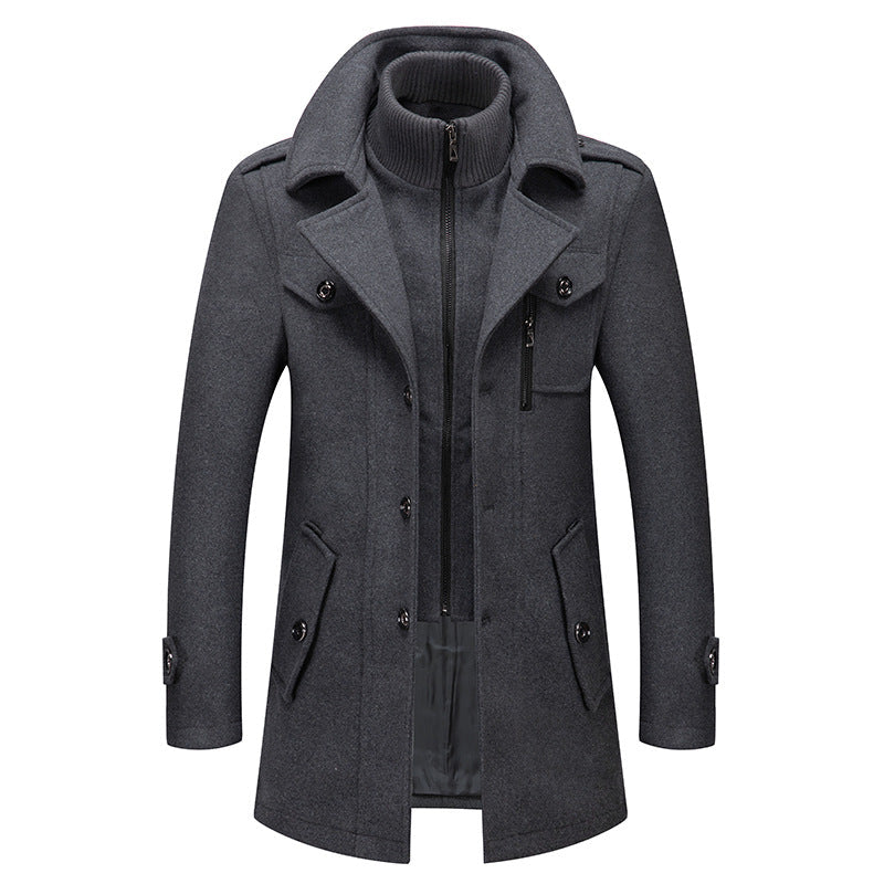 Men's Wool Coat Stand Collar - OutfitLondon
