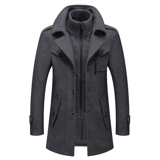 Men's Wool Coat Stand Collar - OutfitLondon