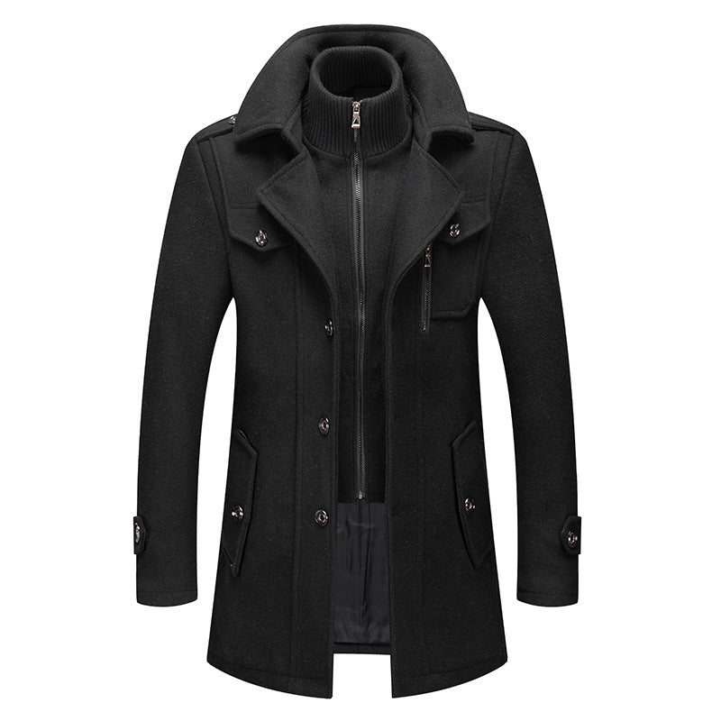 Men's Wool Coat Stand Collar