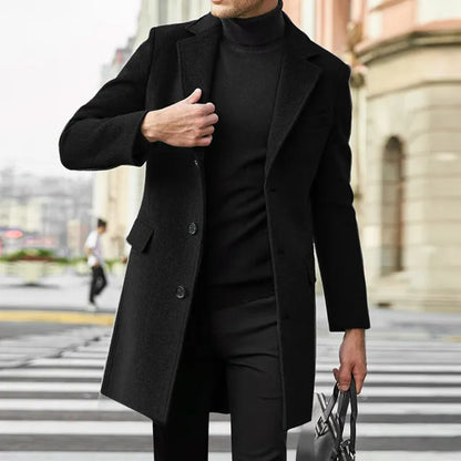 Eduardo Men's Wool Blend Overcoat - OutfitLondon