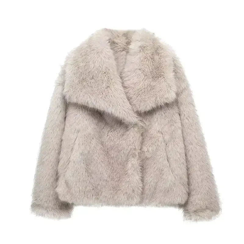 Women's Faux Fur Long Coat - OutfitLondon