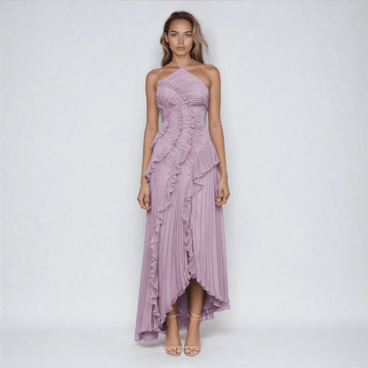 Elaria Women's Halter Maxi Dress Soft Purple - OutfitLondon