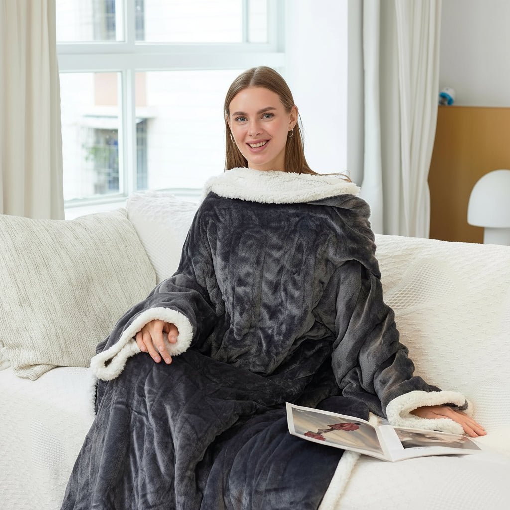 Cozy Warm Wearable Fleece Blanket for Adults - OutfitLondon