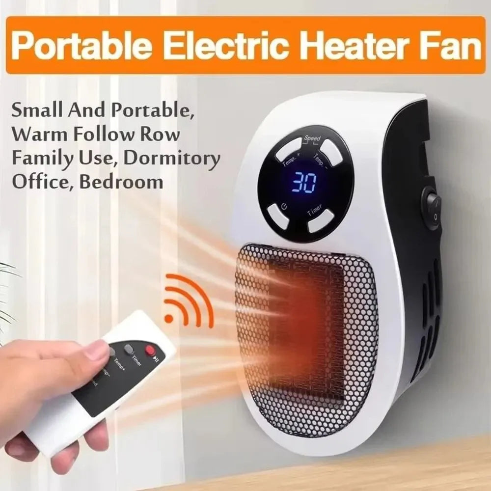 Compact Plug-In Electric Space Heater with Remote