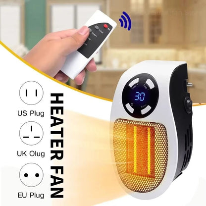 Compact Plug-In Electric Space Heater with Remote