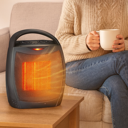 Compact Ceramic Heater with Remote for Room Warmth - OutfitLondon