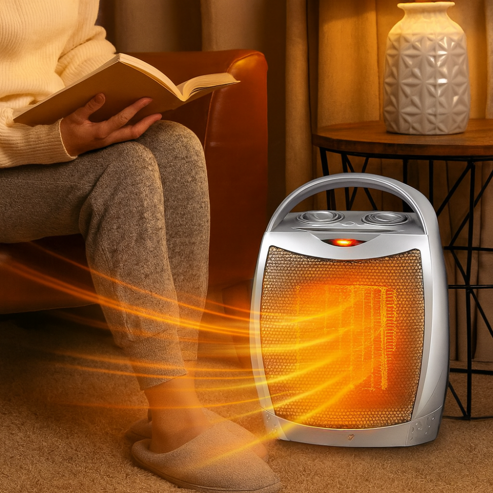 Compact Ceramic Heater with Remote for Room Warmth
