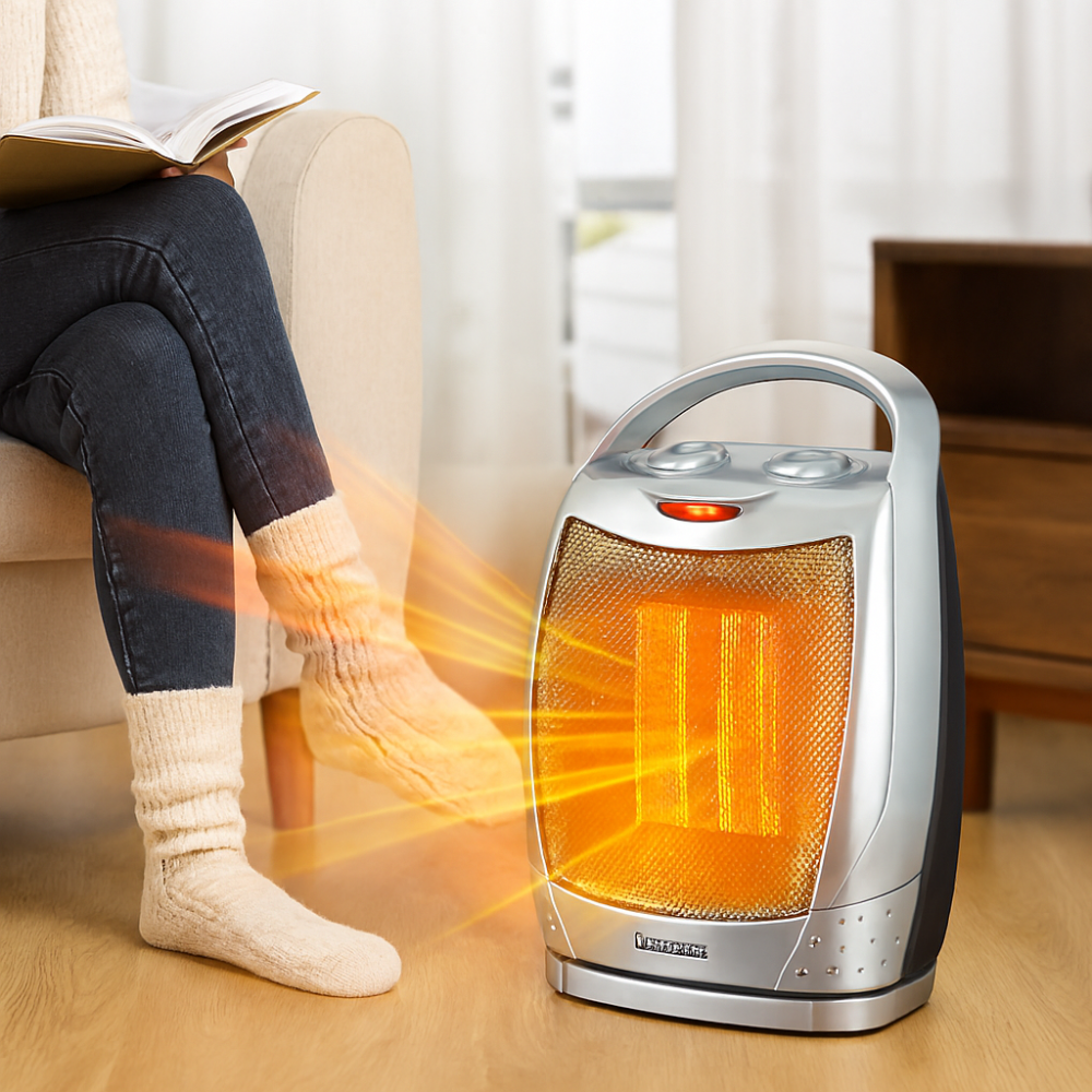 Compact Ceramic Heater with Remote for Room Warmth