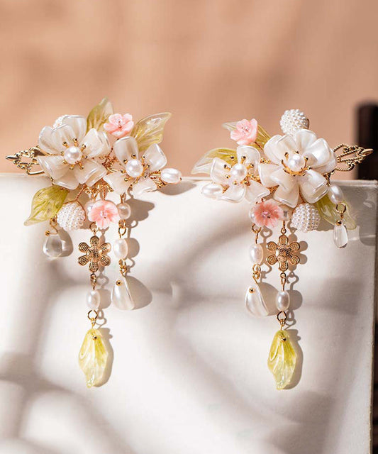 Women's Cherry Blossom Hair Pins Beaded Flower Design - OutfitLondon