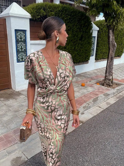 Copper Tone Knee Length Dress