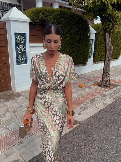 Copper Tone Knee Length Dress