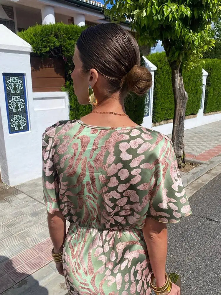 Copper Tone Knee Length Dress