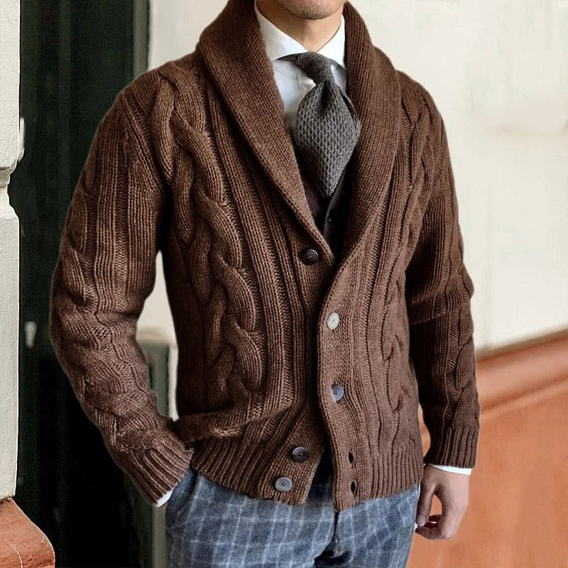 Cozy Button Front Cable Knit Sweater Cardigan