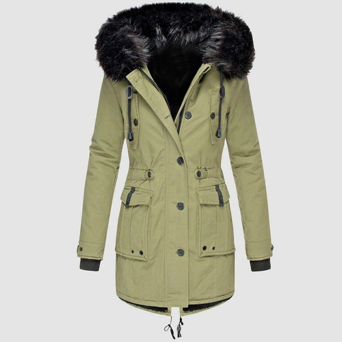 Cozy Synthetic Fur Insulated Snow Jacket Coat