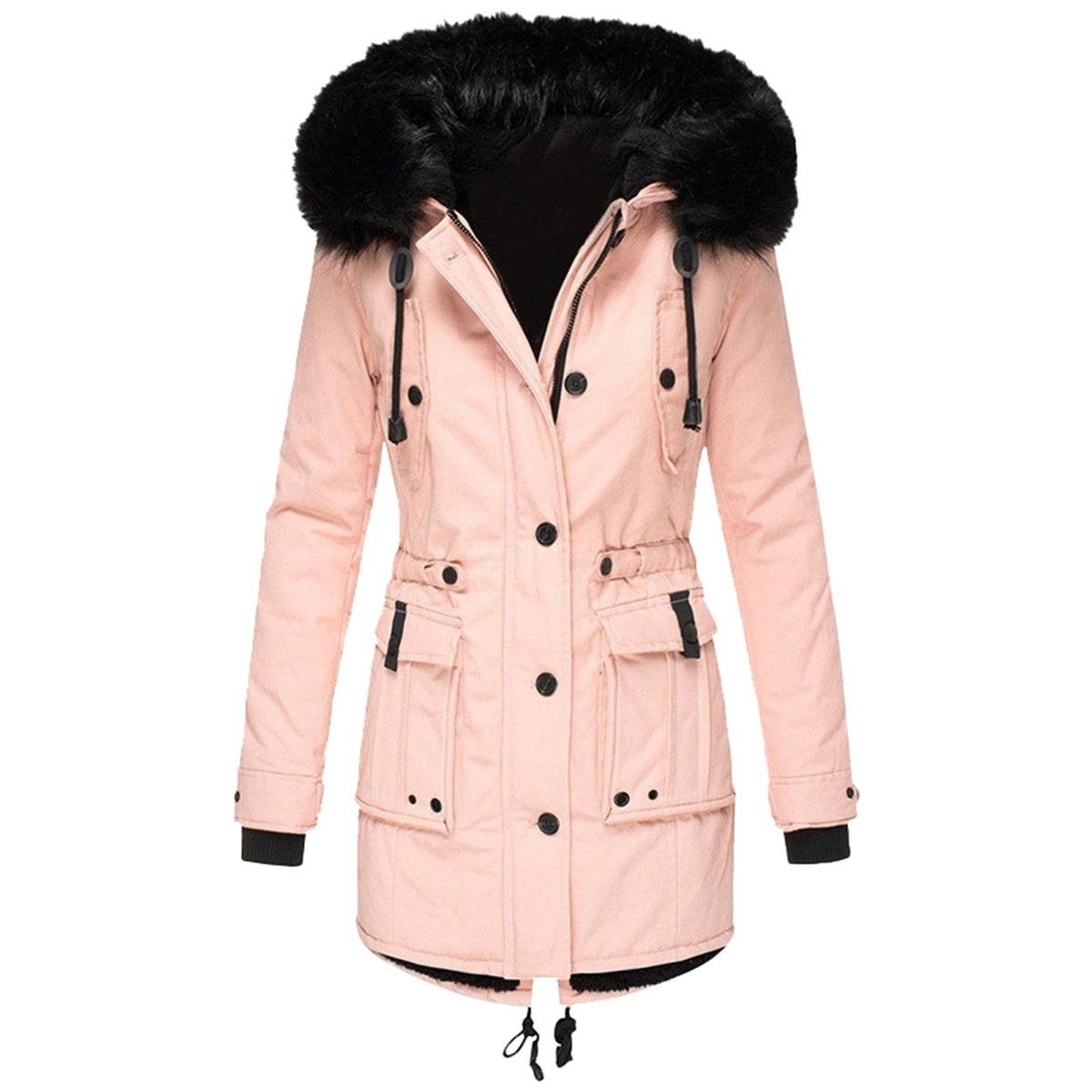 Cozy Synthetic Fur Insulated Snow Jacket Coat