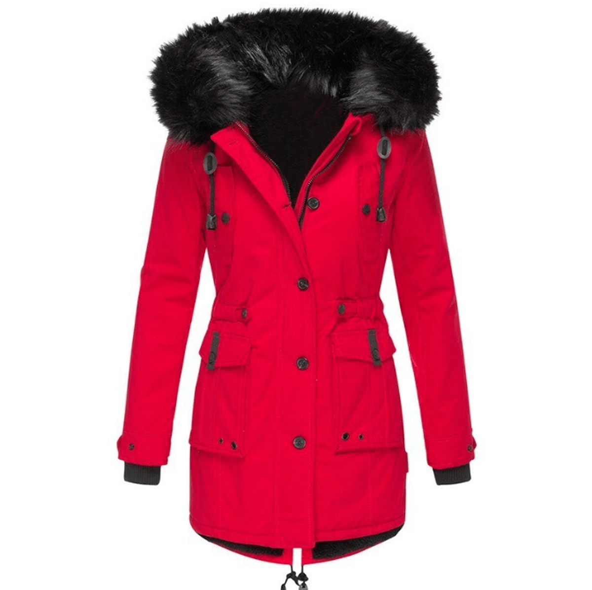 Cozy Synthetic Fur Insulated Snow Jacket Coat