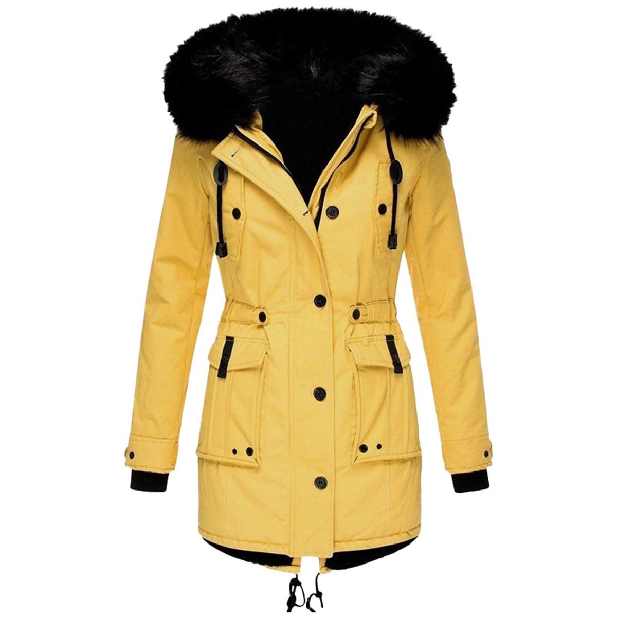 Cozy Synthetic Fur Insulated Snow Jacket Coat