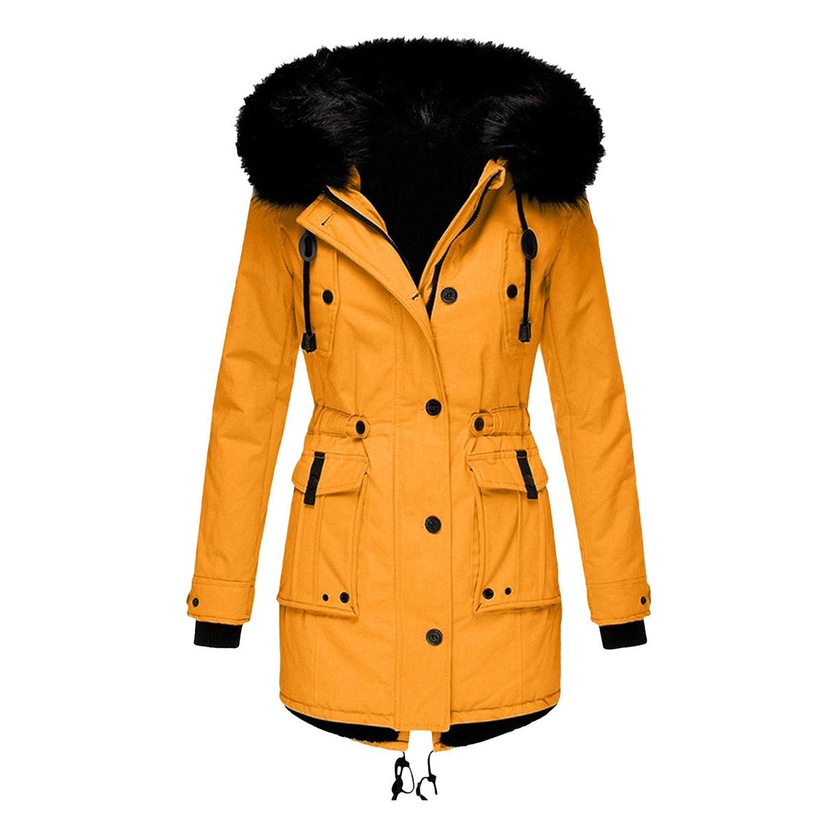 Cozy Synthetic Fur Insulated Snow Jacket Coat - OutfitLondon