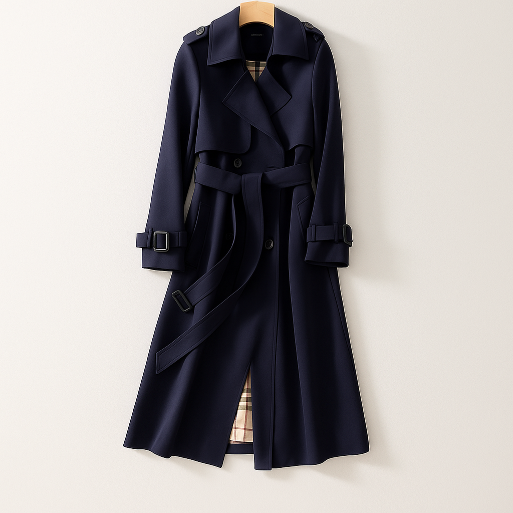Classic Women's Trench Coat - Slim Fit and Water Resistant