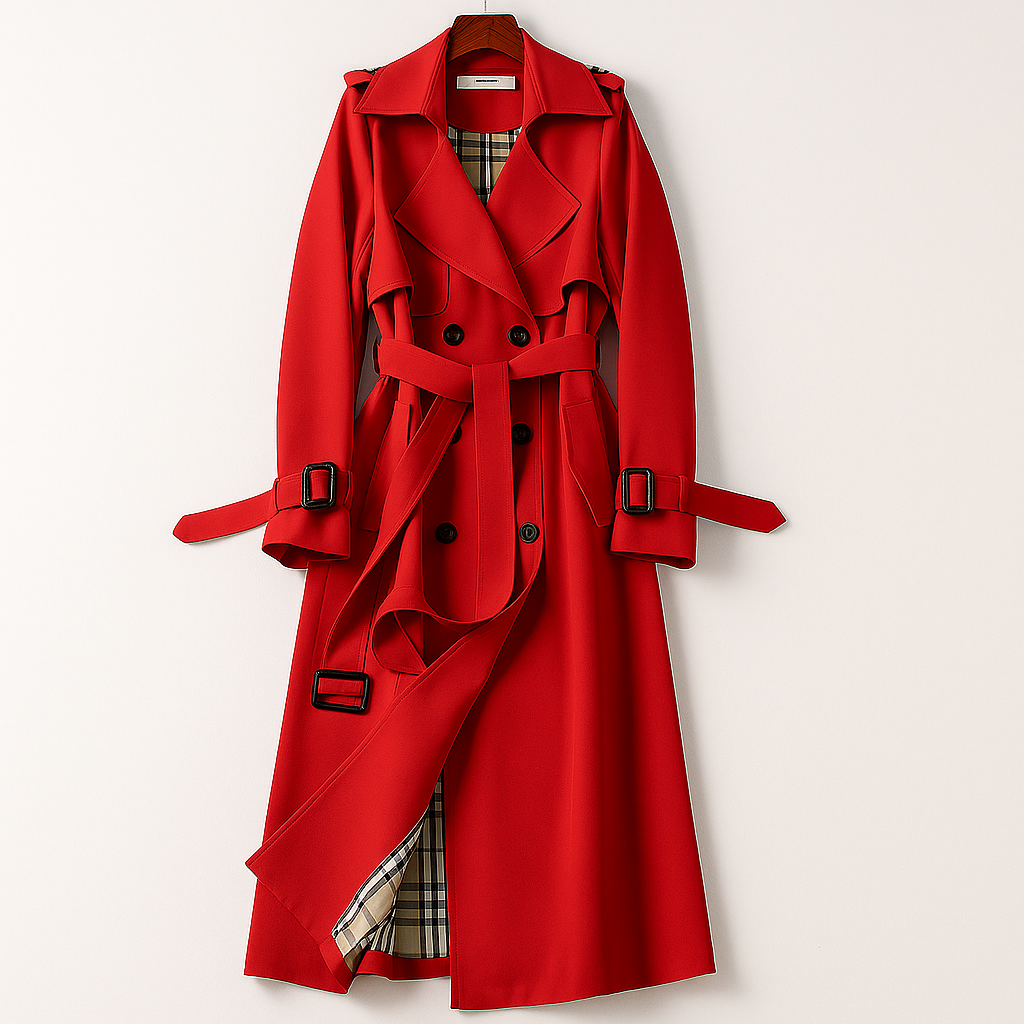 Classic Women's Trench Coat - Slim Fit and Water Resistant