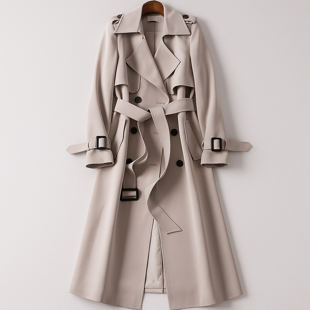 Classic Women's Trench Coat - Slim Fit and Water Resistant