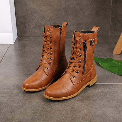 Classic Leather Low Heel Boots