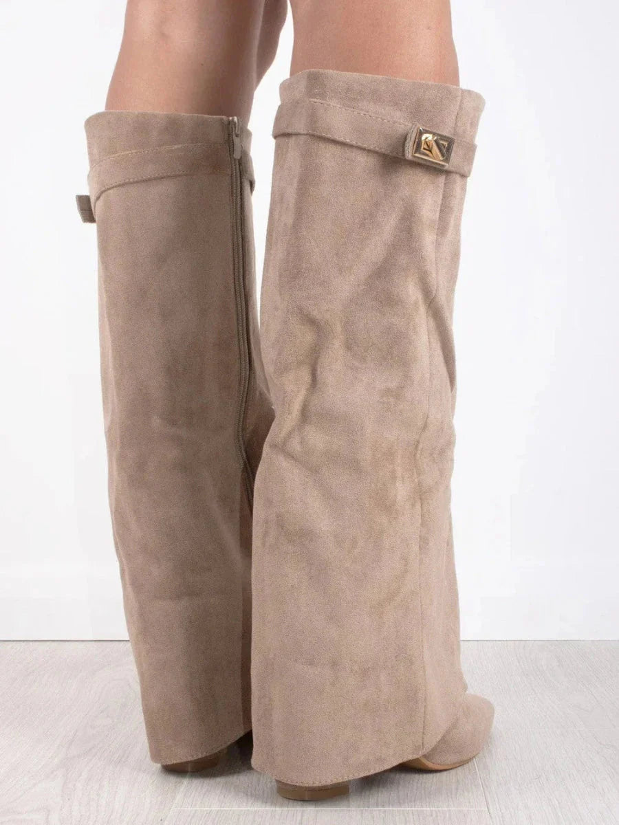 Soft Suede High Heel Boots for Women