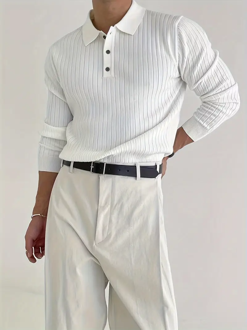 Classic Crew Neck Knitted Mens Sweater