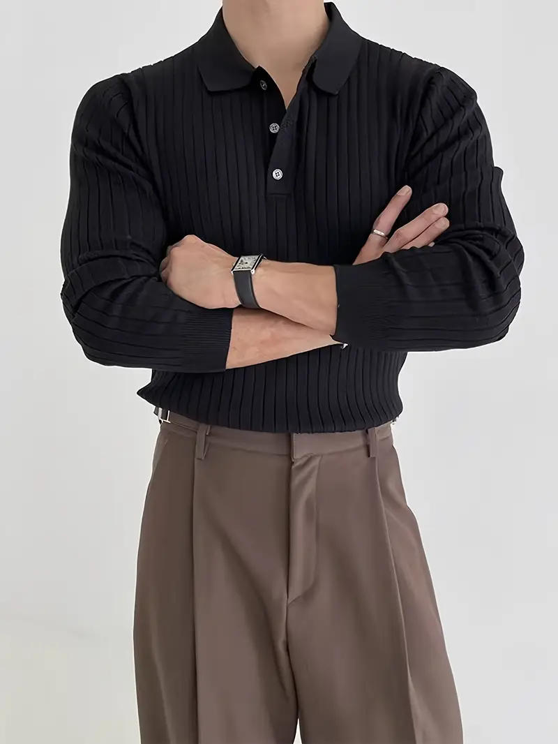 Classic Crew Neck Knitted Mens Sweater
