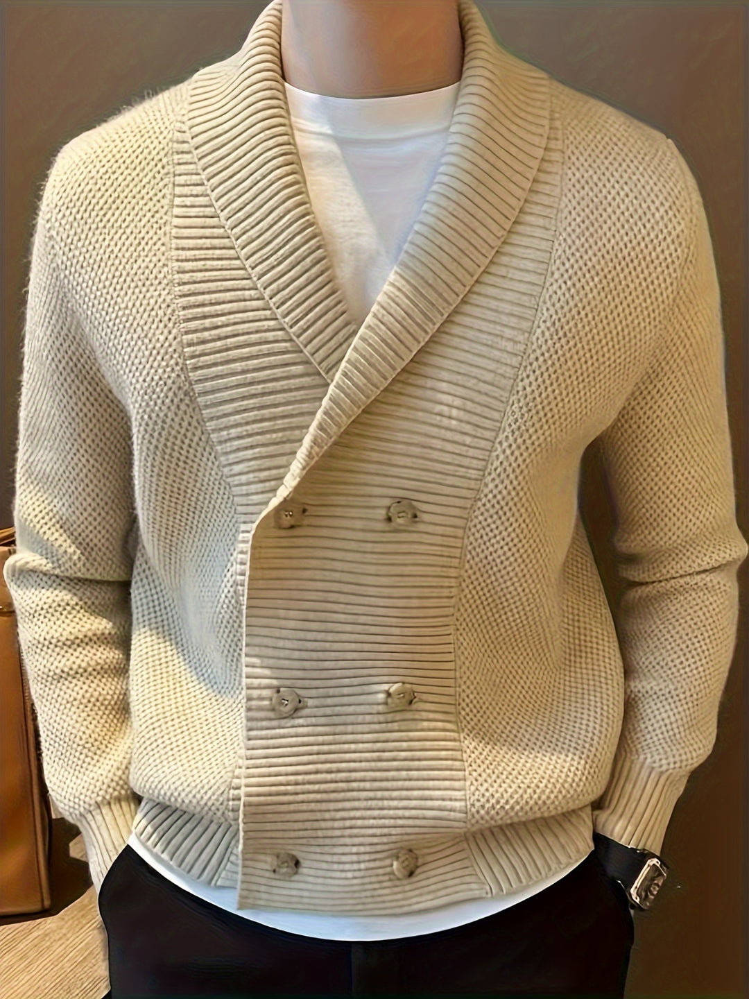 Stylish Knit Mens Cardigan Sweater - OutfitLondon
