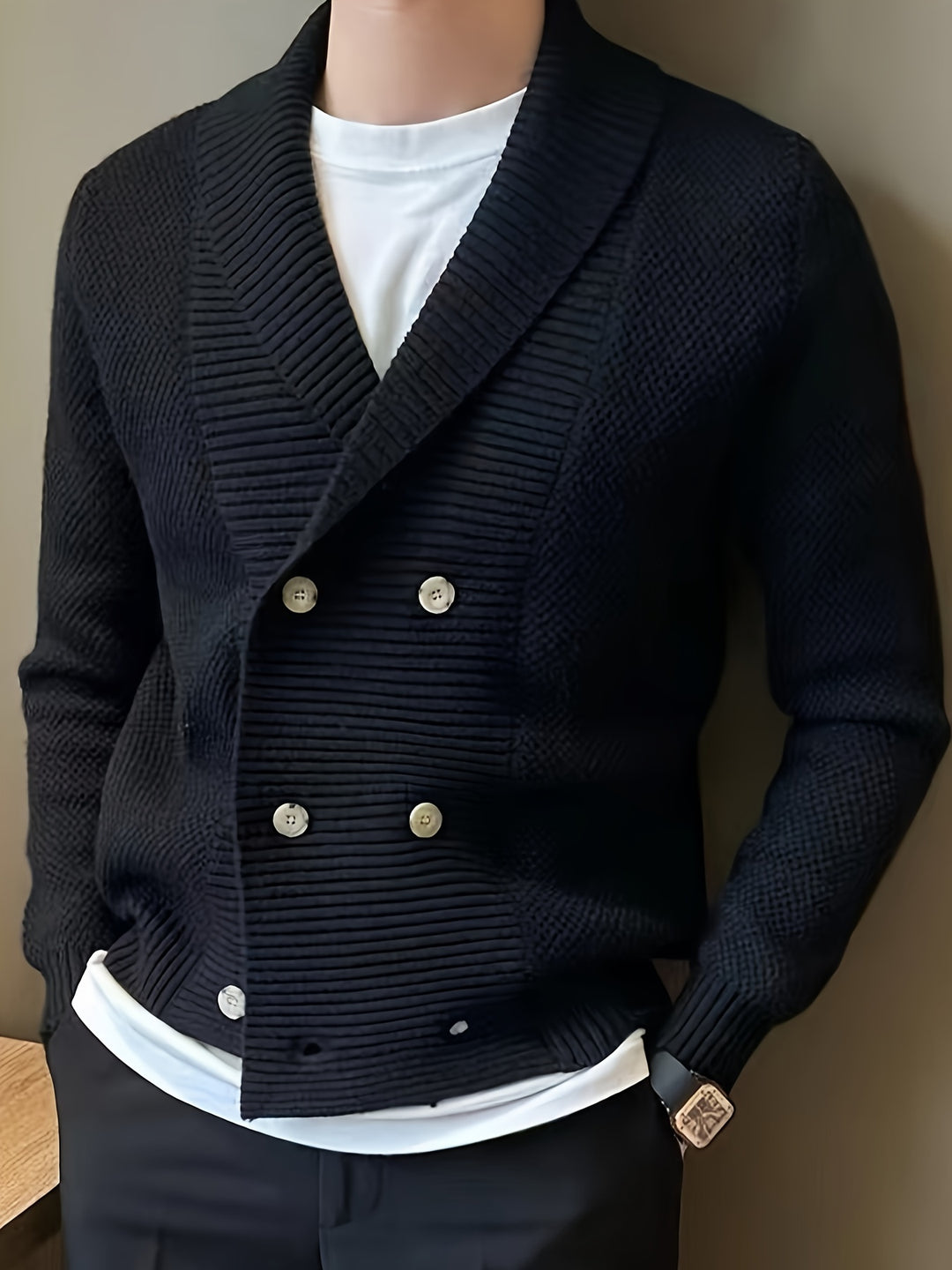 Stylish Knit Mens Cardigan Sweater