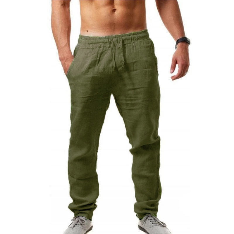 Lightweight Beige Casual Mens Pants