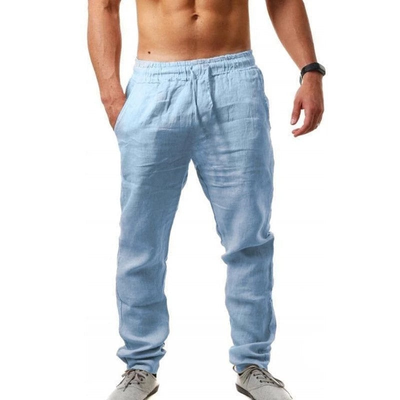 Lightweight Beige Casual Mens Pants