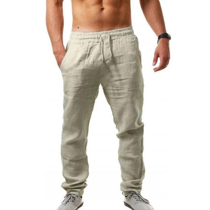Lightweight Beige Casual Mens Pants