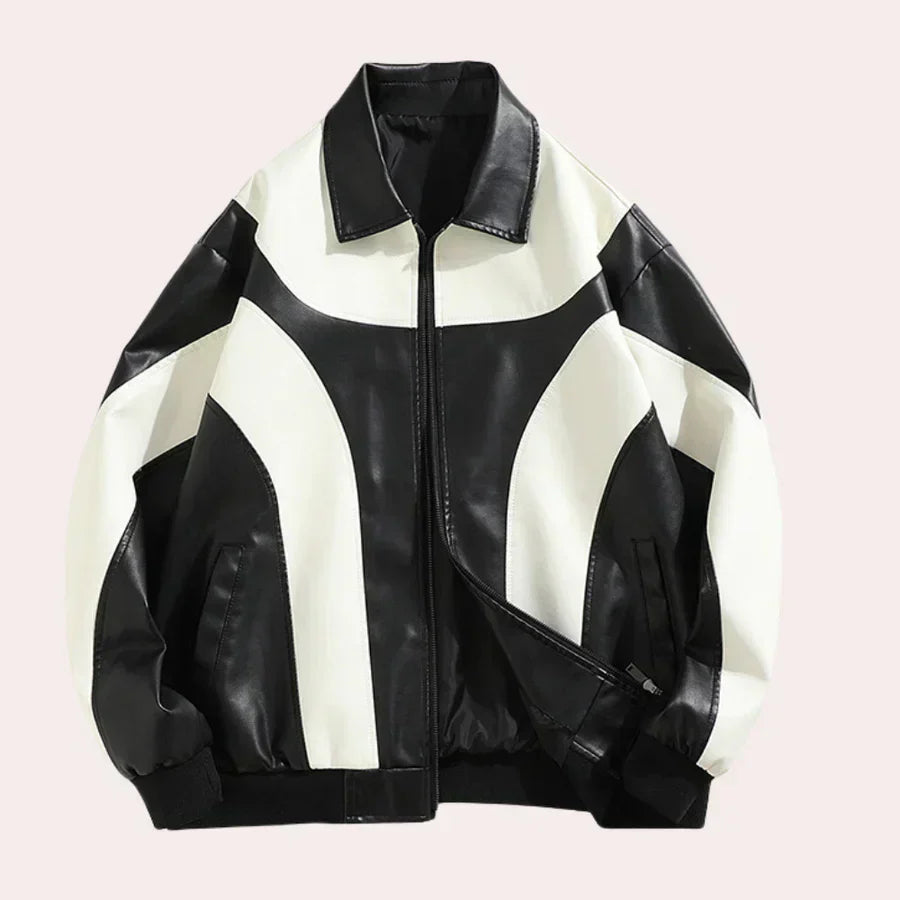 Edgy Mens Genuine Leather Biker Jacket - OutfitLondon