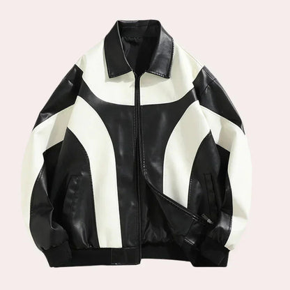 Edgy Mens Genuine Leather Biker Jacket - OutfitLondon