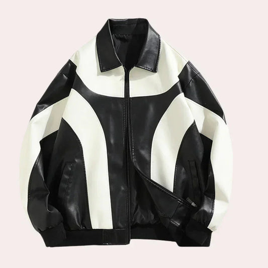 Edgy Mens Genuine Leather Biker Jacket - OutfitLondon