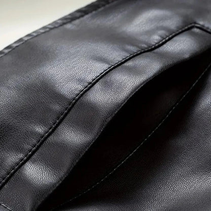 Edgy Mens Genuine Leather Biker Jacket