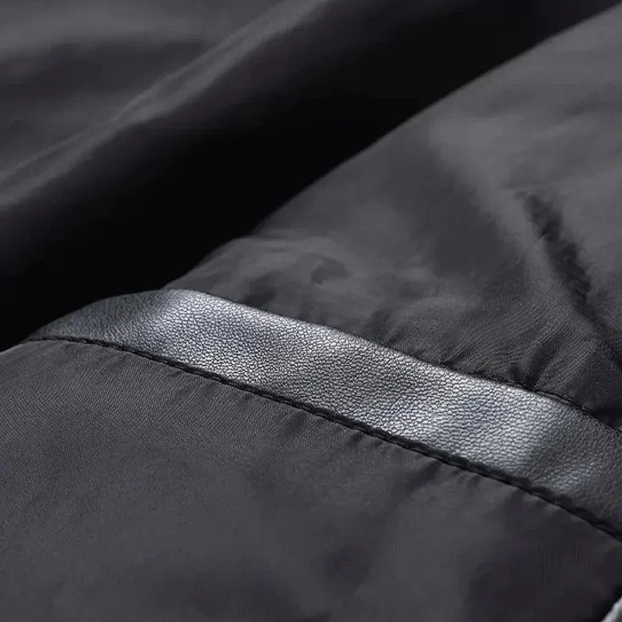Edgy Mens Genuine Leather Biker Jacket