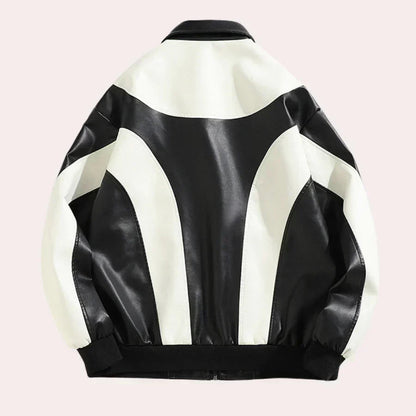 Edgy Mens Genuine Leather Biker Jacket