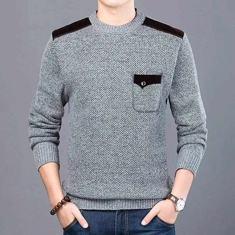 Textured Crew Neck Men's Sweater