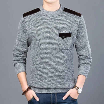 Textured Crew Neck Men's Sweater