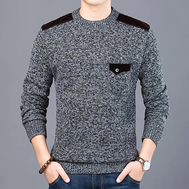 Textured Crew Neck Men's Sweater