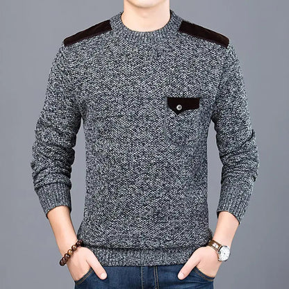 Textured Crew Neck Men's Sweater