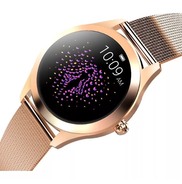 Sleek Rose Gold Sports Watch with Touch Display