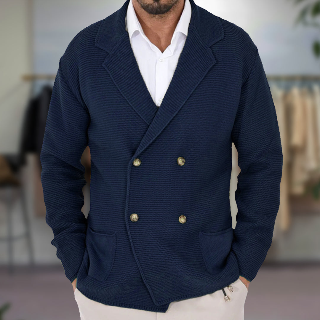 Thick Double Button Knit Cardigan Coat - OutfitLondon
