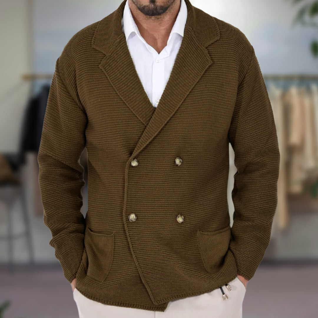 Thick Double Button Knit Cardigan Coat