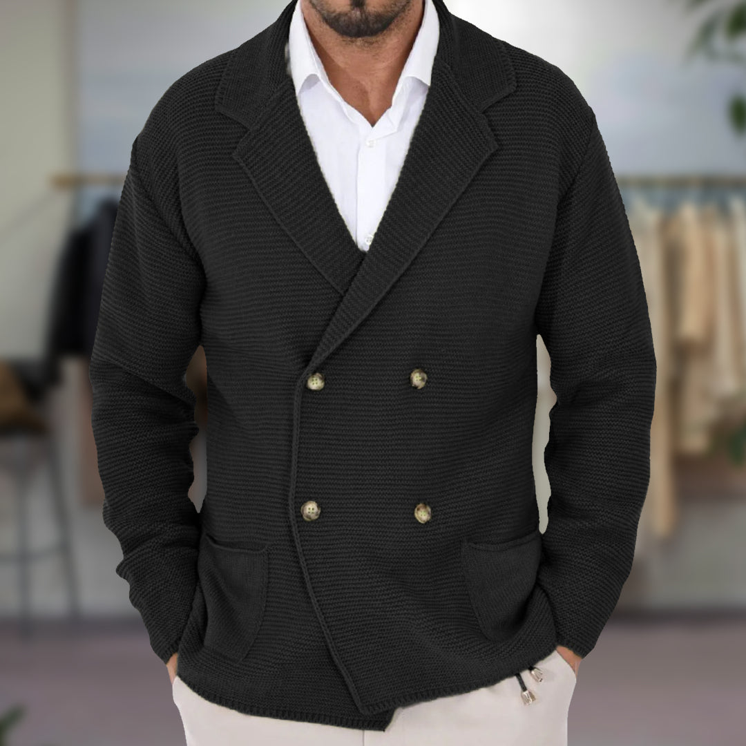 Thick Double Button Knit Cardigan Coat